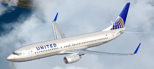FS9 United Airlines B800