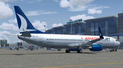 FS9 Anadolujet Boeing 737-800 registration TC-JGJ.