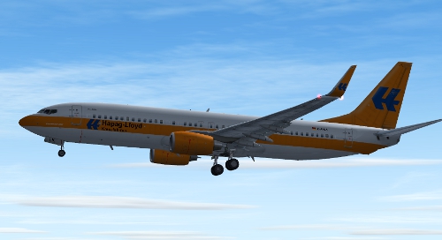 FS9 Hapag-Lloyd Kreuzfahrten B737-800 D-AHLK 32-bit textures.