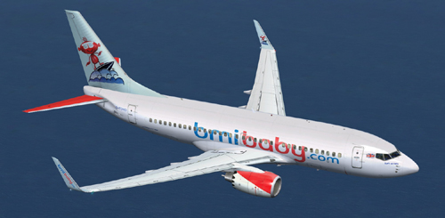 FSX BMI B700 Surf\'s up baby, with max engines and winglet lighting
