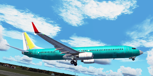 FS9 Lion Air Green Aircraft Pabric original REG in real is PK-LJT