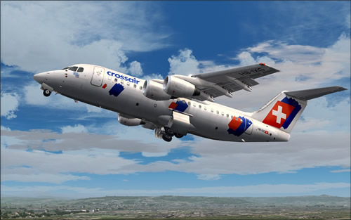 QualityWings Avro RJ85 Crossair HB-IXG Old Colors FS9.