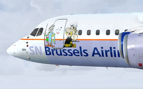QWings RJ100 OO-DWH Brussels Airlines Asterix - FSX