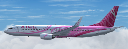 FS9 Delta B737-800 Breast Cancer livery