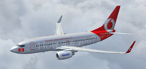 FS9 Ryanair B737-700 logo jet brought up to date